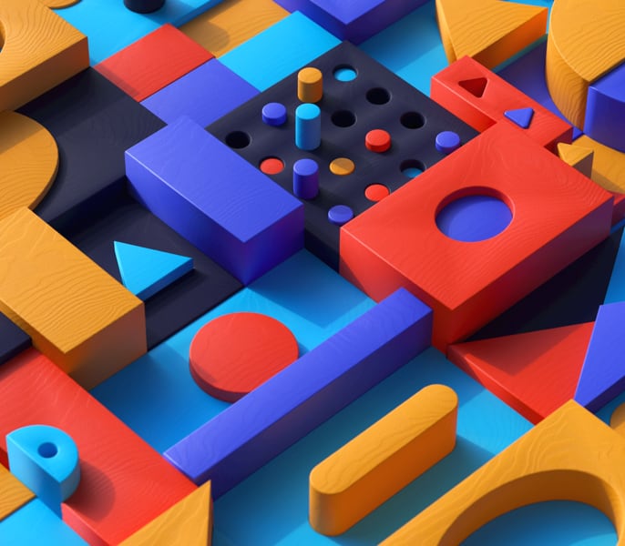 Assortment of colorful blocks